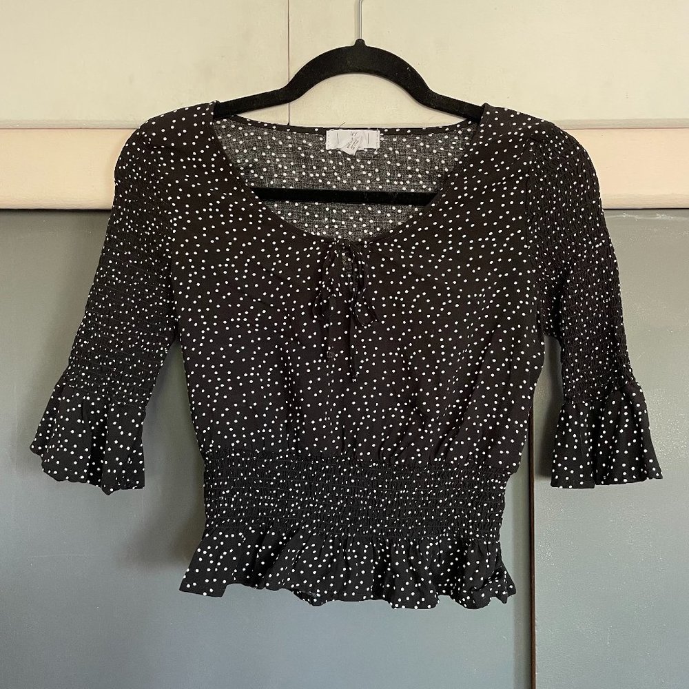 Cropped Polka Dot Blouse
